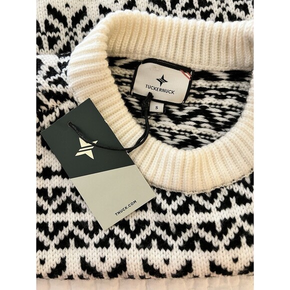 Tuckernuck NEW Charcoal and Cream Fair Isle Sandwick Pullover Sweater Size S - Picture 6 of 9